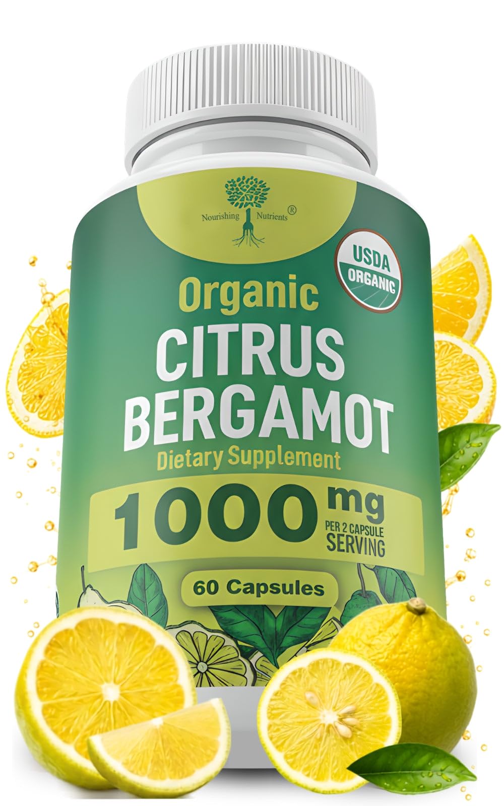 Nourishing Nutrients frente del envase que muestra certificación USDA Organic y confianza
