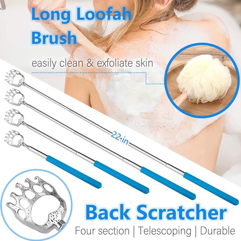 Nourislif loofah con mango largo en ducha para aseo sin doblarse ni girar la cadera
