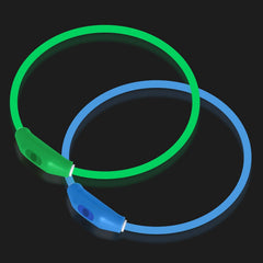 Novkin collar LED empacado frontal mostrando pack de 2 y beneficio de visibilidad