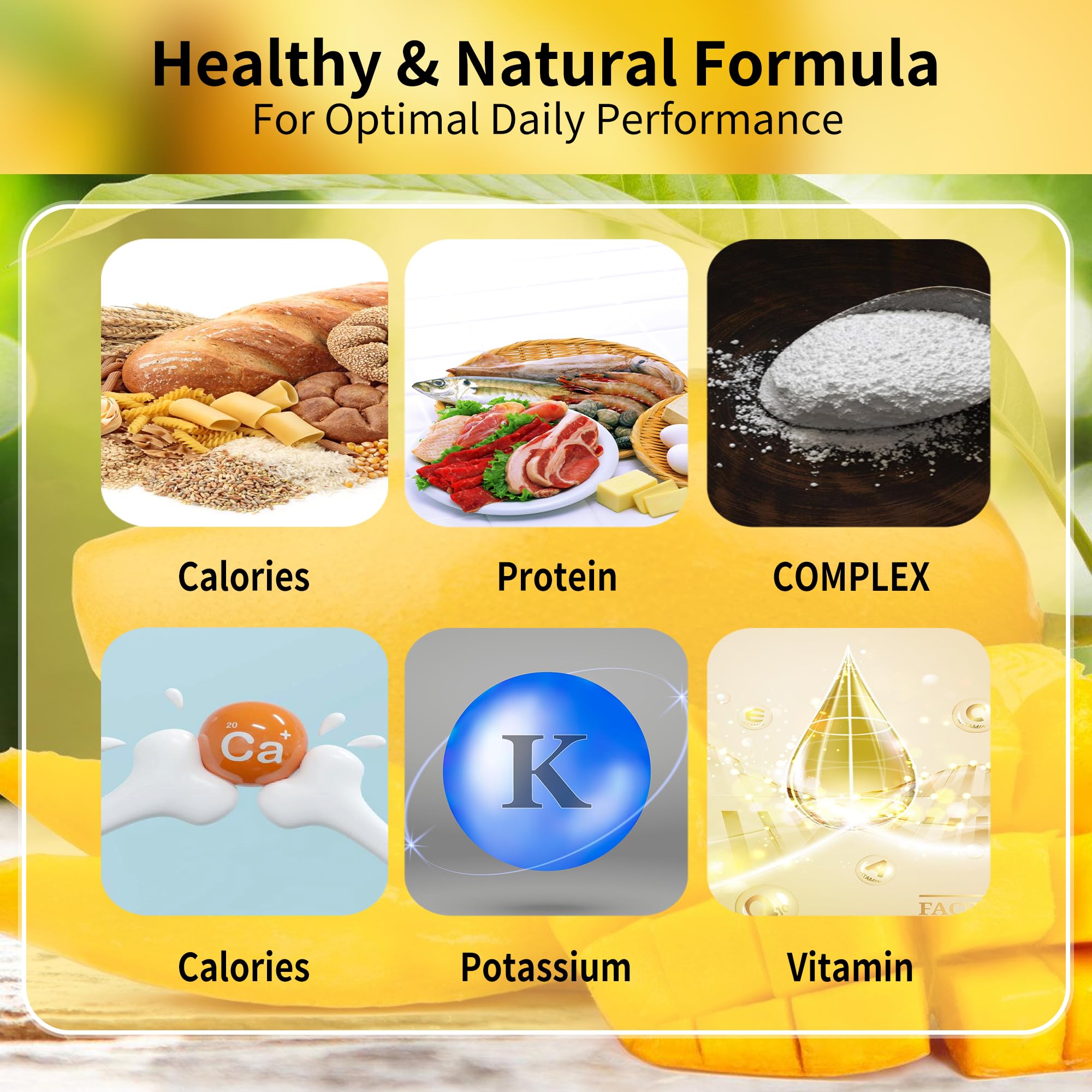 Detalle de ingredientes Novomins CoQ10 y vitaminas destacando soporte complementario