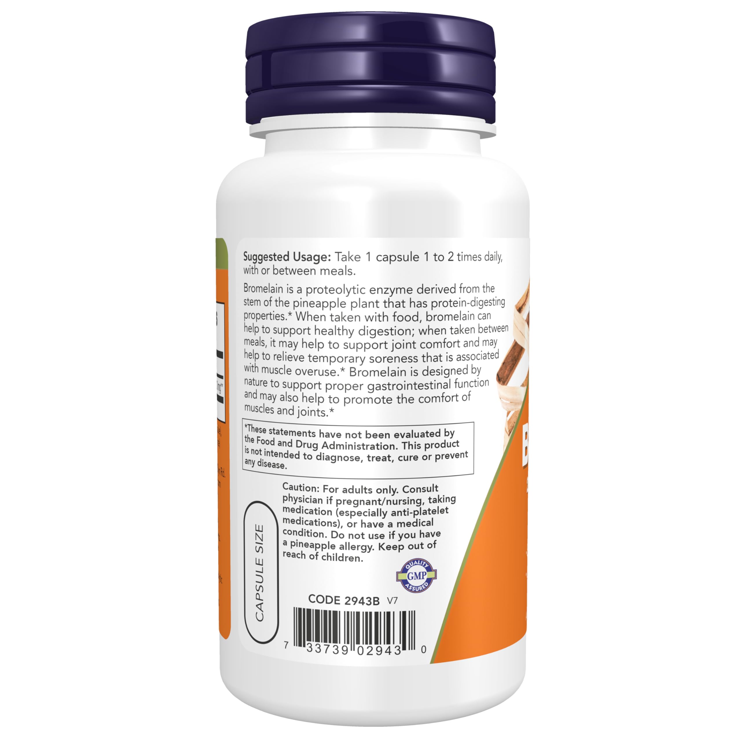 NOW Foods detalle del polvo de bromelina mostrando textura y pureza