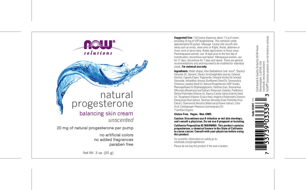 NOW Foods Crema textura en piel primera plano muestra absorción y aspecto hidratante