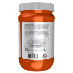 Polvo de NOW Creatine disuelto en vaso, mezcla rápida y sin grumos