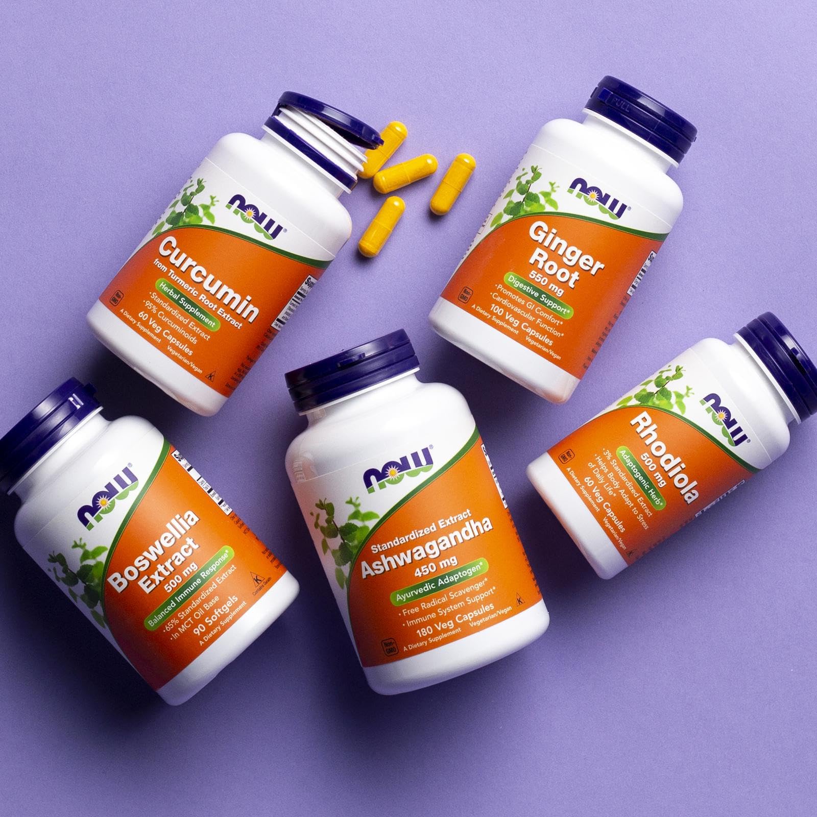 NOW Foods suplemento en una rutina diaria junto a comida saludable