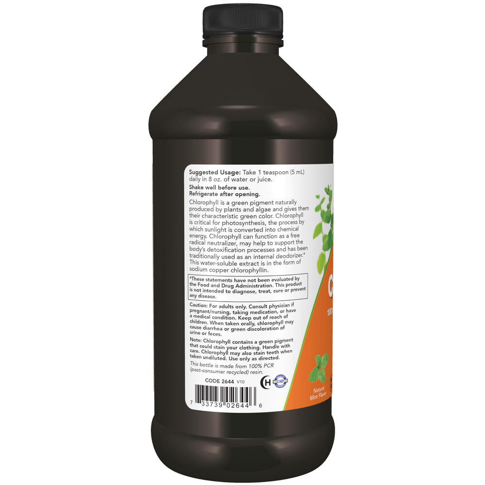 NOW Foods botella abierta vertiendo en cucharadita para dosificar fácilmente