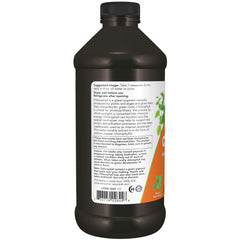 NOW Foods botella abierta vertiendo en cucharadita para dosificar fácilmente