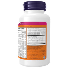 NOW Foods etiqueta con lista de ingredientes y certificación GMP visible