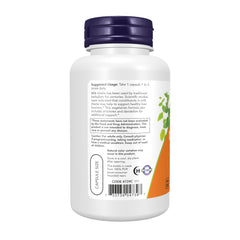 NOW Foods etiqueta nutricional legible que destaca certificaciones y dosificación
