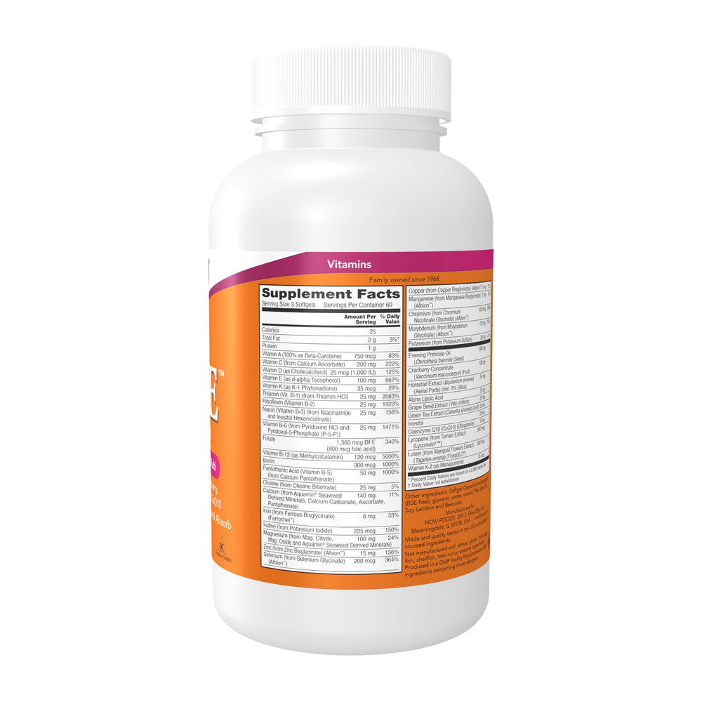 NOW Foods softgels en primer plano, textura fácil de tragar