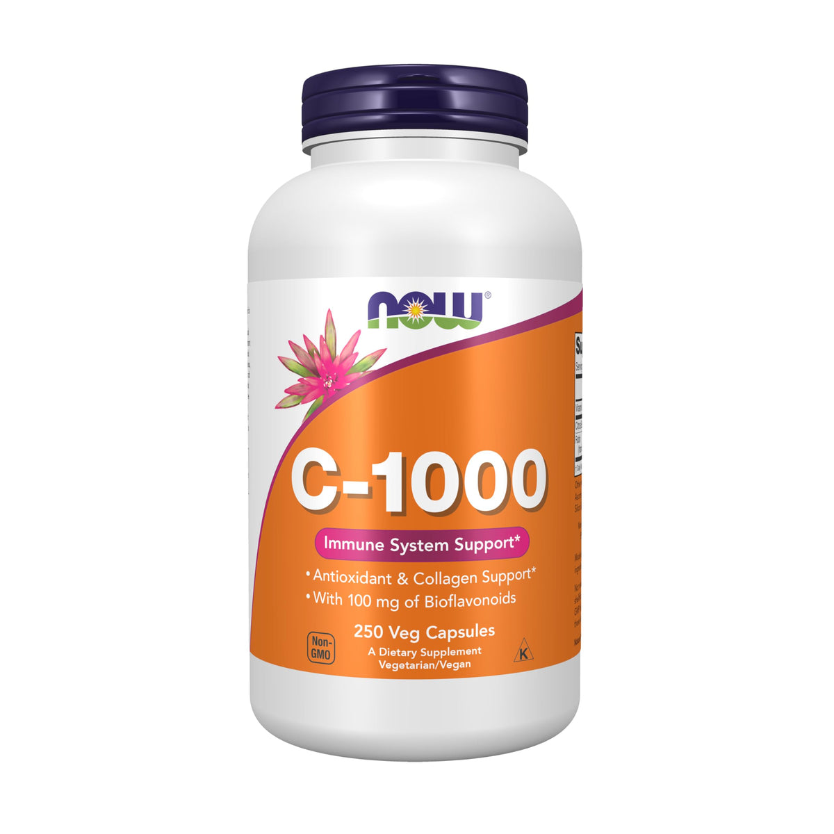 NOW Foods envase frontal mostrando 250 cápsulas y beneficios