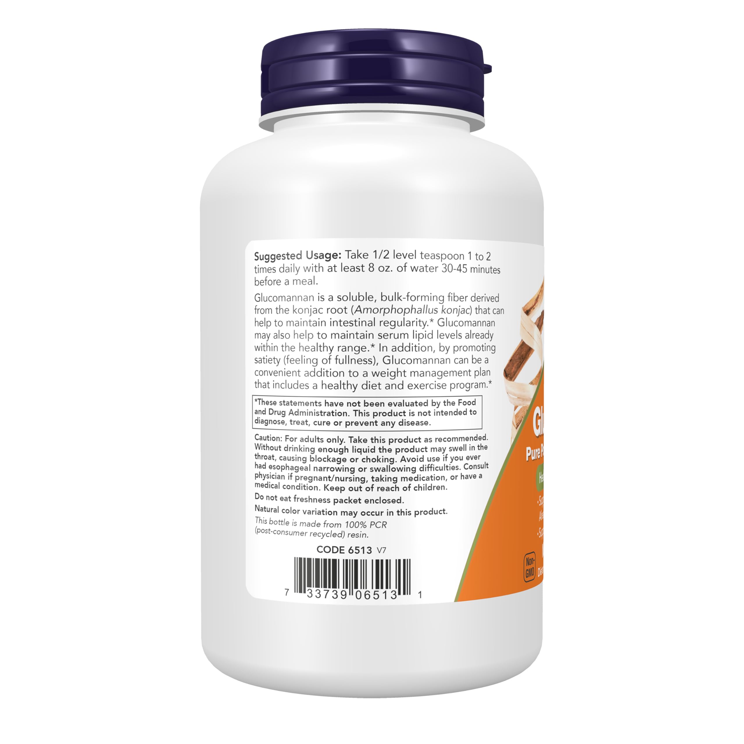Vaso con glucomannan disuelto mostrando gel formado y fácil consumo NOW Foods