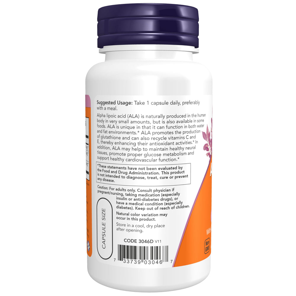 NOW Foods etiqueta de ingredientes legible con lista y certificaciones