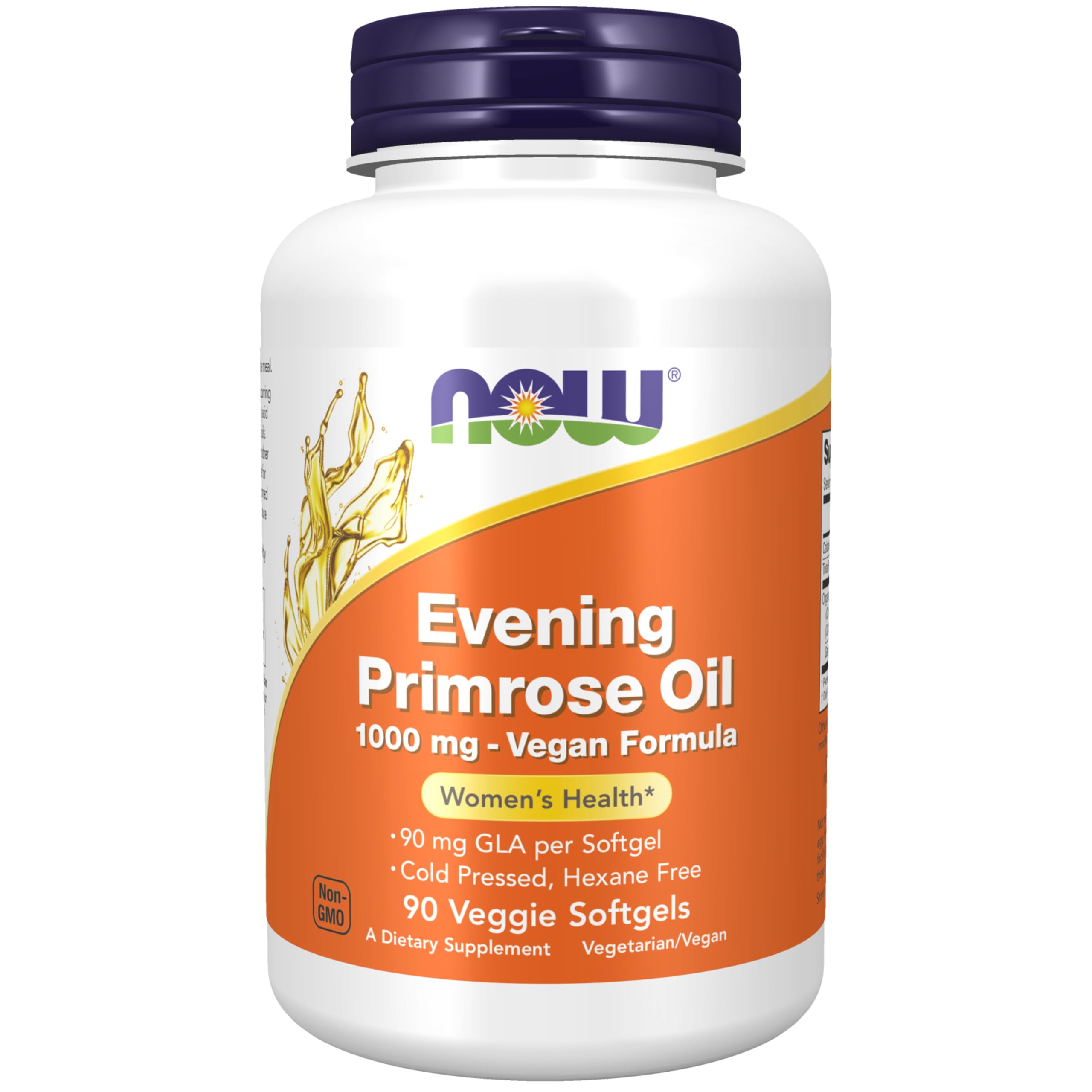 NOW Foods envase frontal del aceite de onagra, claridad del producto