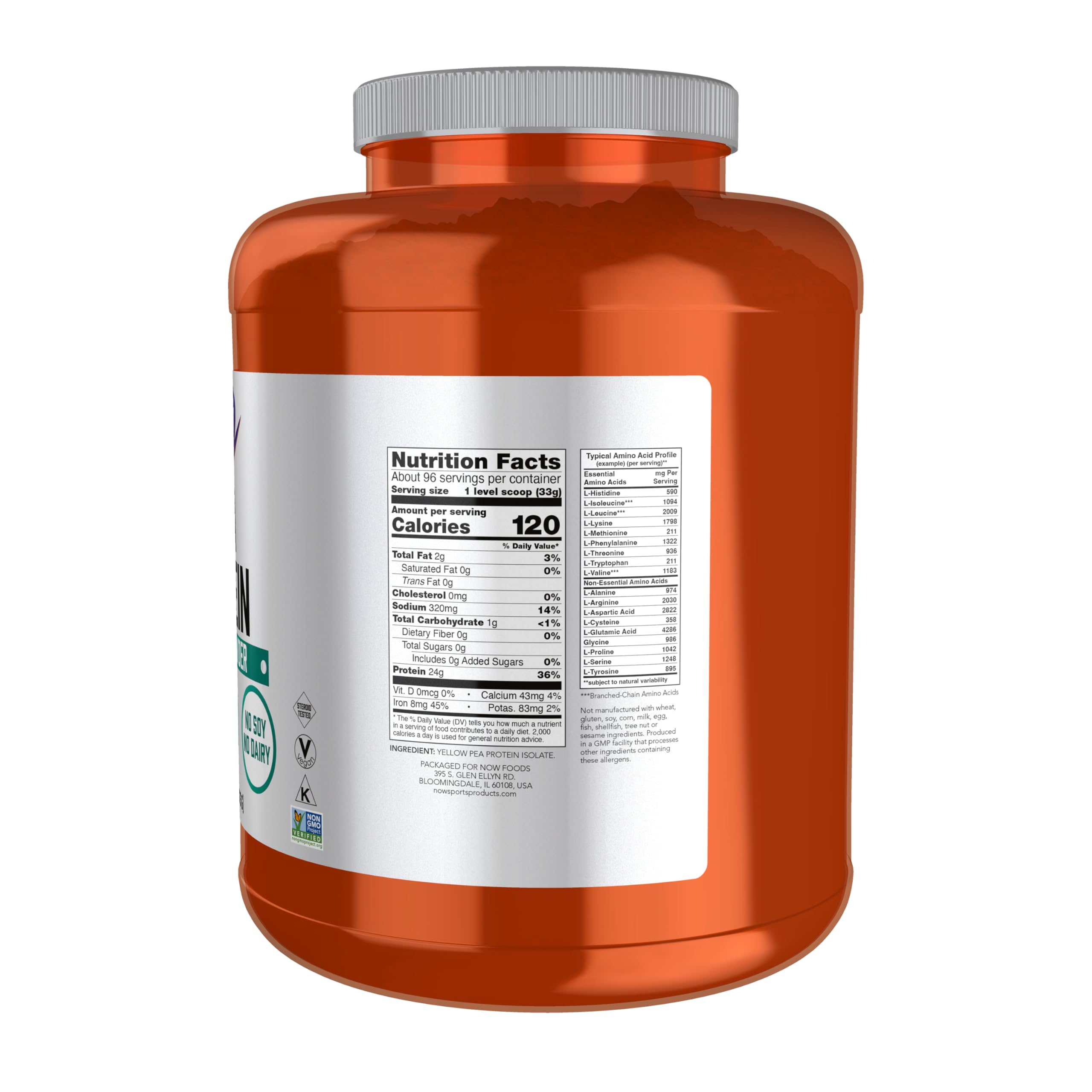 NOW Foods cucharada con polvo de proteína para medición precisa y cómoda