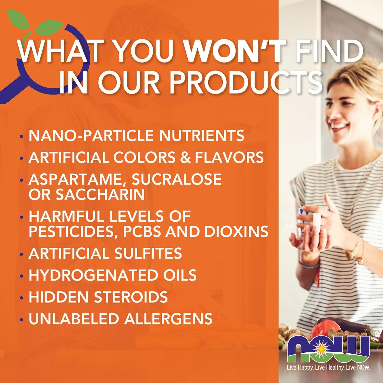 NOW Foods sello GMP y certificaciones que indican control de calidad
