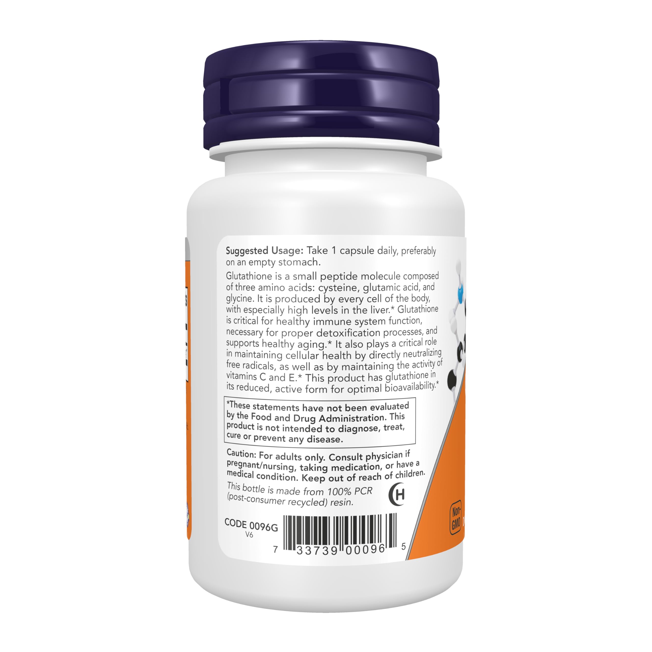 NOW Foods etiqueta con lista de ingredientes y certificaciones visibles