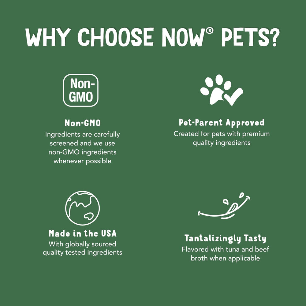 NOW Pets gato aceptando tableta masticable, ideal para felinos exigentes