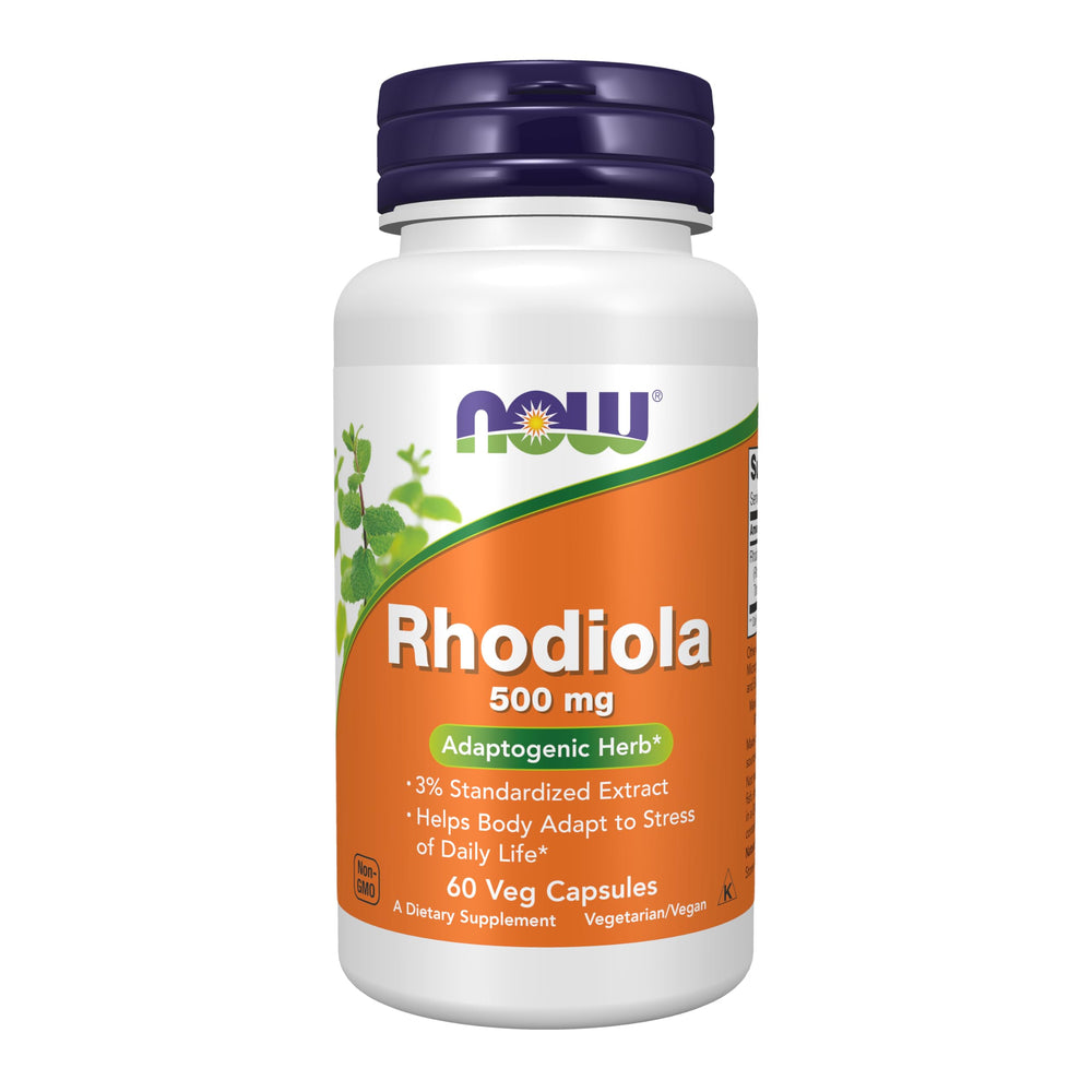 NOW Foods frente del envase mostrando 60 cápsulas y concentración 500 mg, claridad de dosificación
