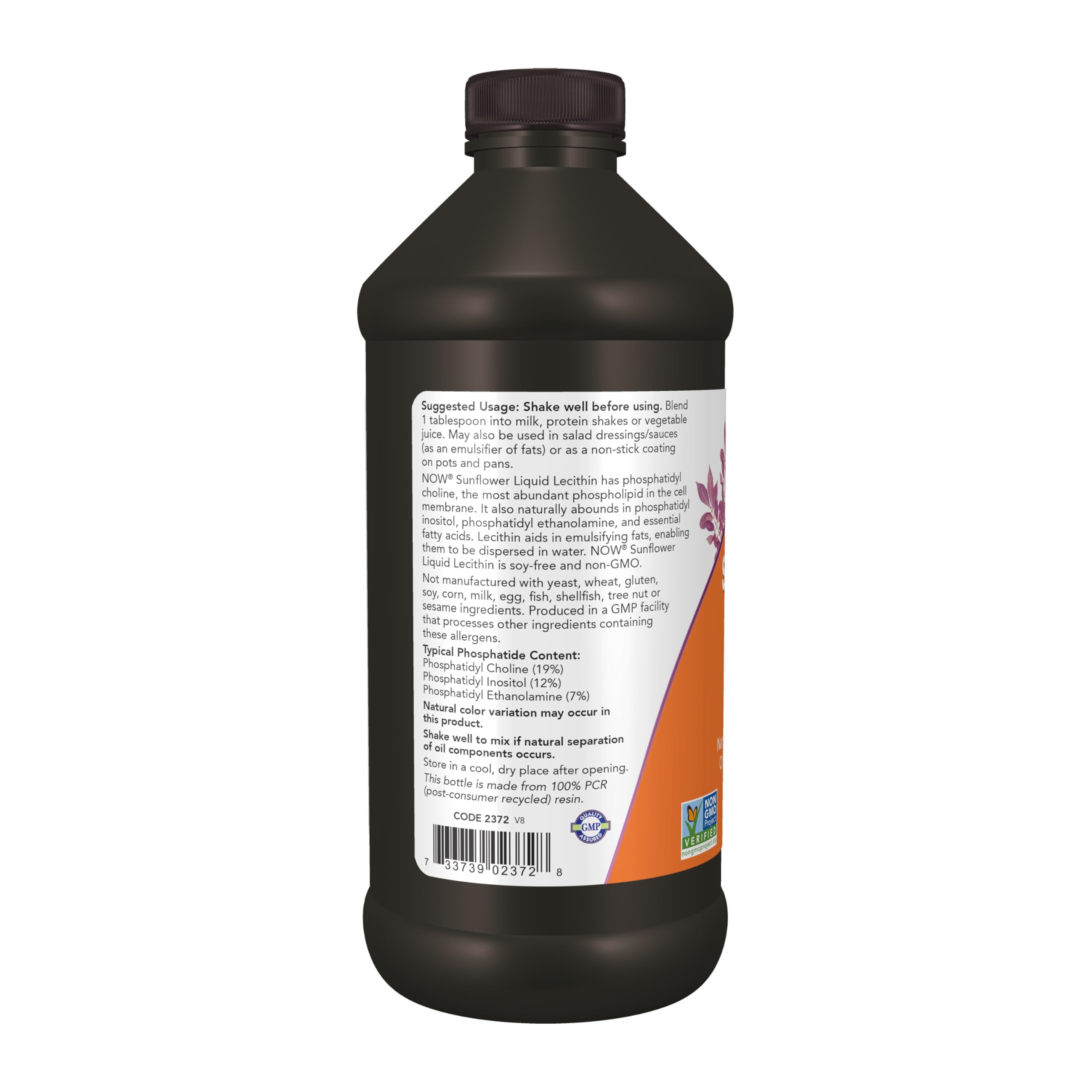 Batido preparado con NOW Sunflower Lecithin demostrando mezcla homogénea