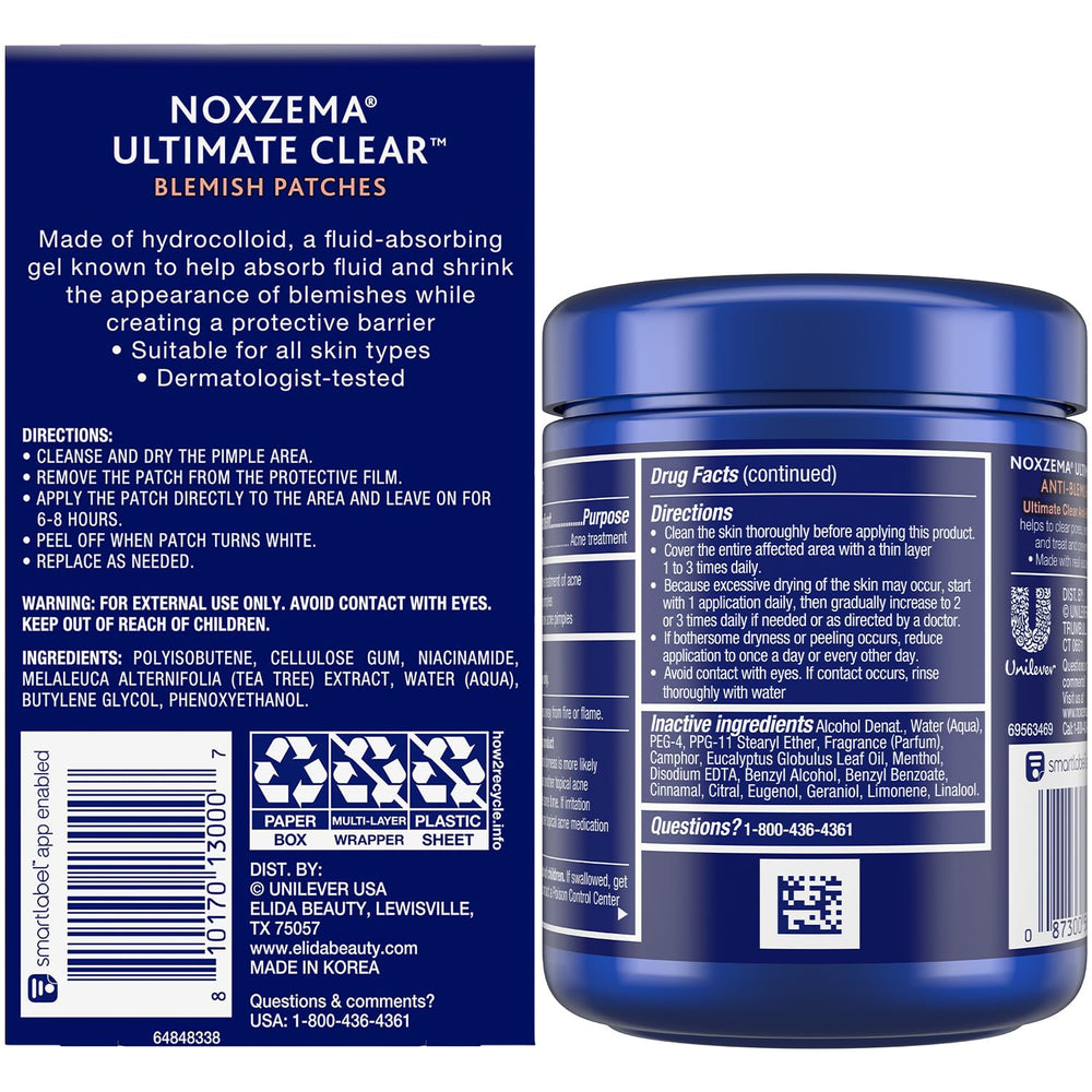 Noxzema parches detalle textura hidrocoloide para absorber mejor