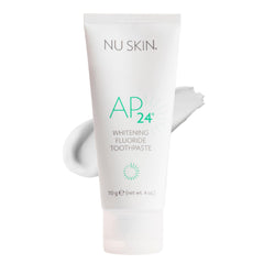 Nu Skin tubo frontal mostrando el diseño y beneficio sonrisa brillante
