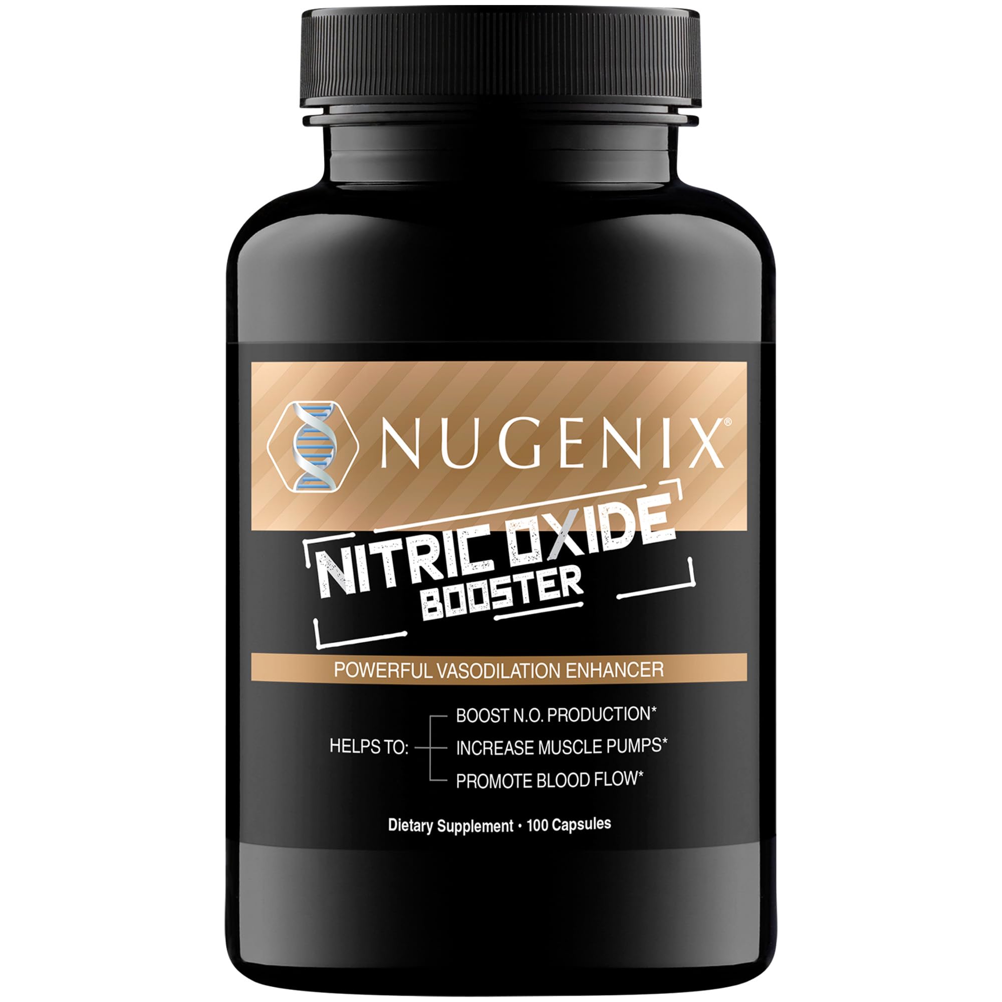 Nugenix frasco frontal mostrando la etiqueta y concentración de ingredientes