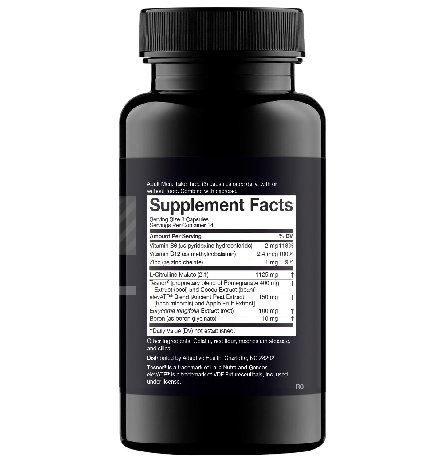 Nugenix Total-T etiqueta con ingredientes clave y calidad certificada