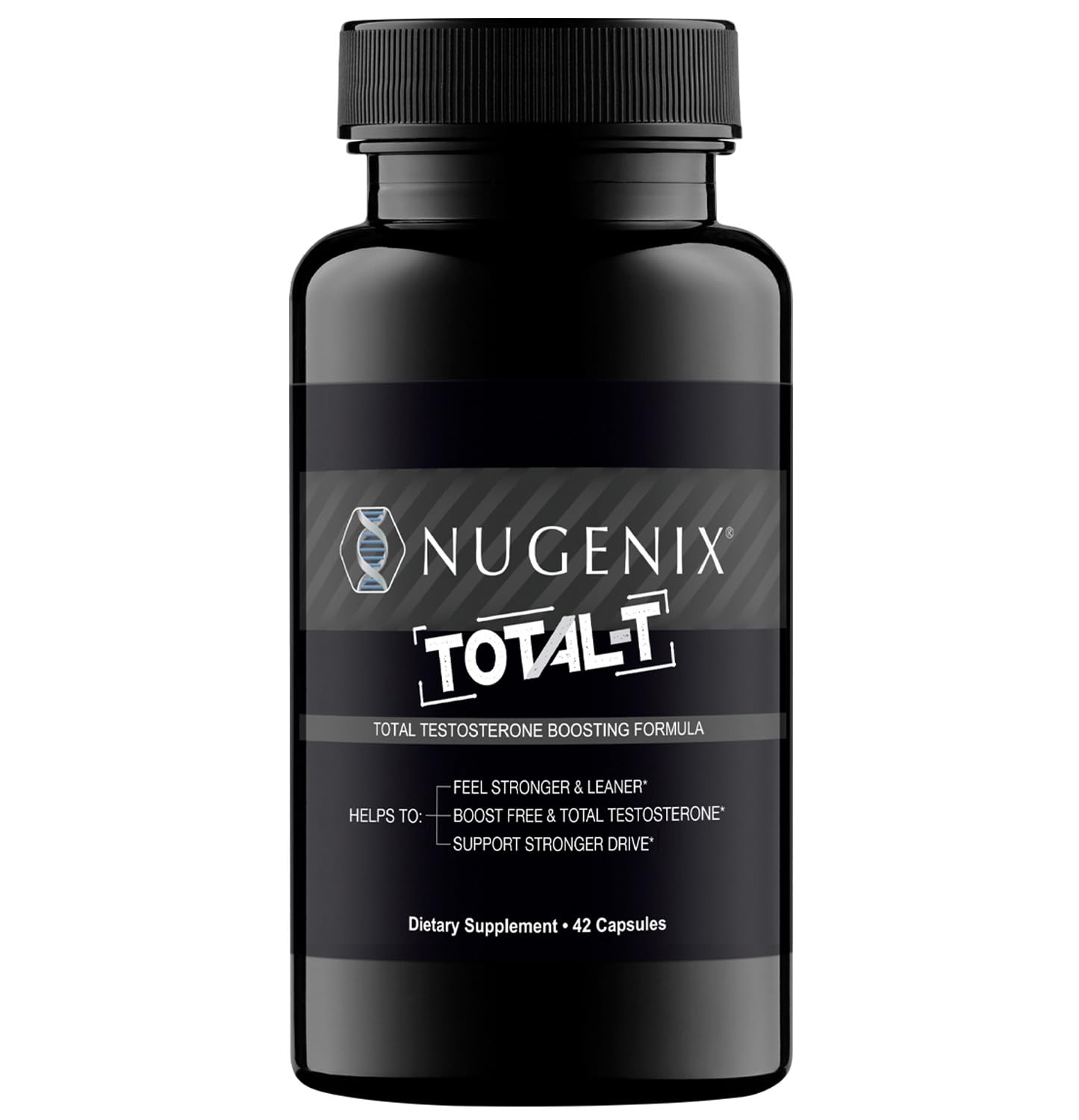Nugenix Total-T frente del empaque mostrando beneficio de soporte energético