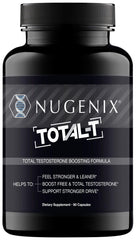 Nugenix Total-T vista frontal mostrando el envase y beneficios de energía