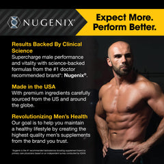 Hombre usando Nugenix Total-T en gimnasio para mejorar rendimiento
