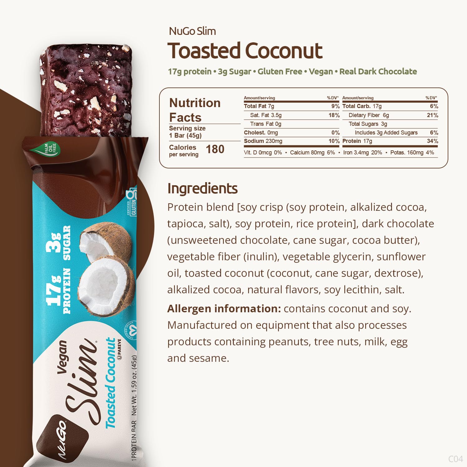 NuGo Slim etiqueta nutricional ampliada mostrando macros clave