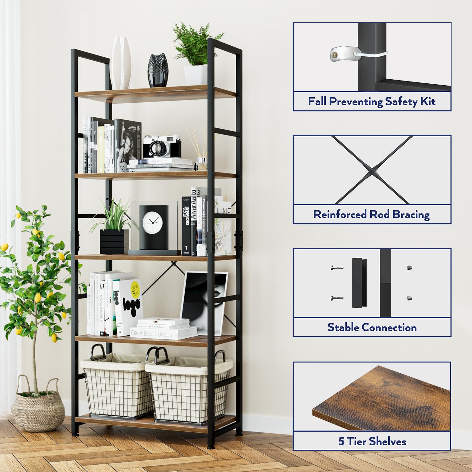 NUMENN estantería junto a silla para comparar tamaño y aprovechar altura vertical