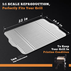 NUPICK bandeja instalada en Traeger Pro 575 recogiendo grasa eficazmente