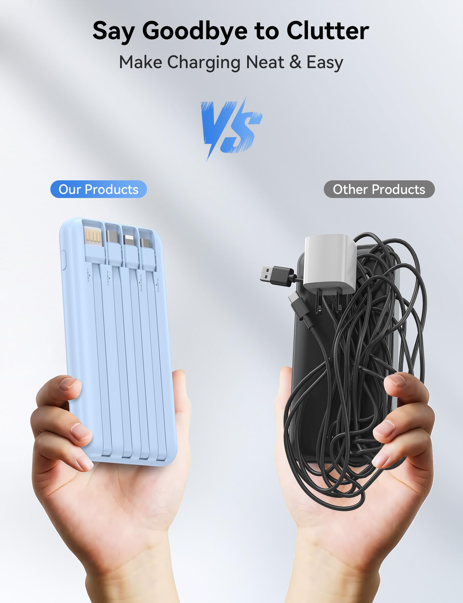 Nusyddy cable integrado iOS listo para iPhone sin necesitar adaptadores