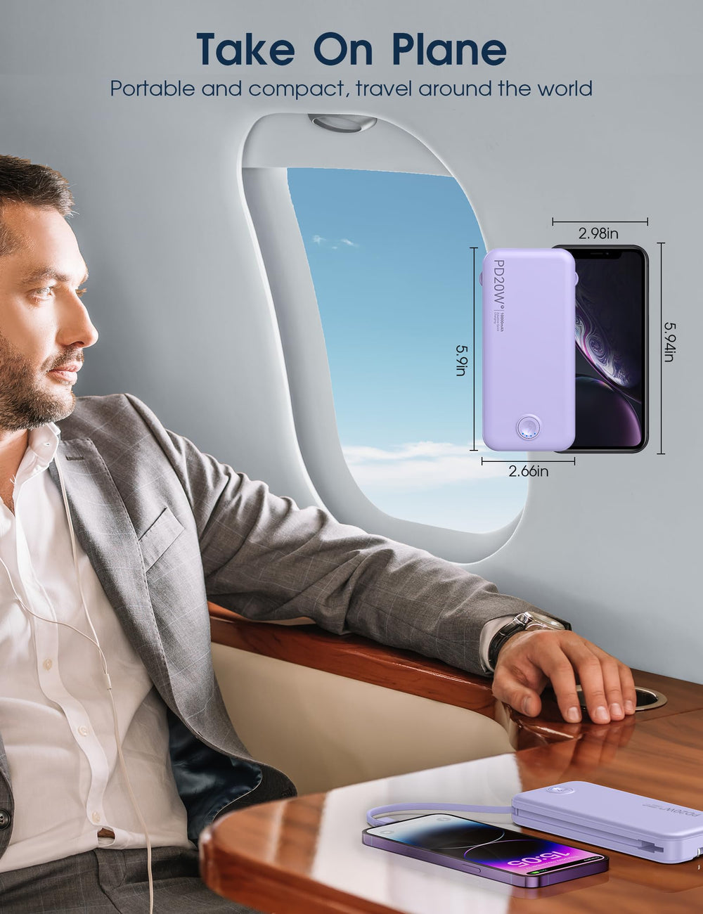 Nusyddy caja abierta con cable USB-C y manual, contenido listo para usar