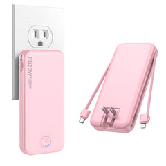 Nusyddy frente del cargador rosa mostrando diseño compacto y portátil