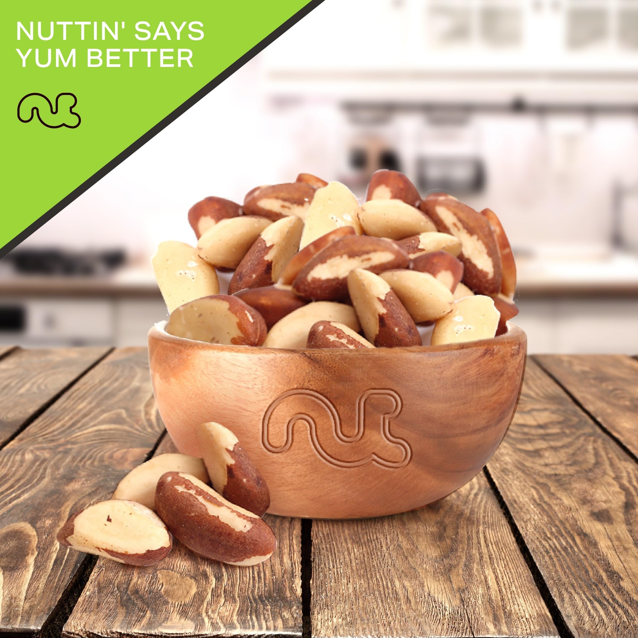 Nut Cravings Brazil nut next to ruler showing size and scale for expectations