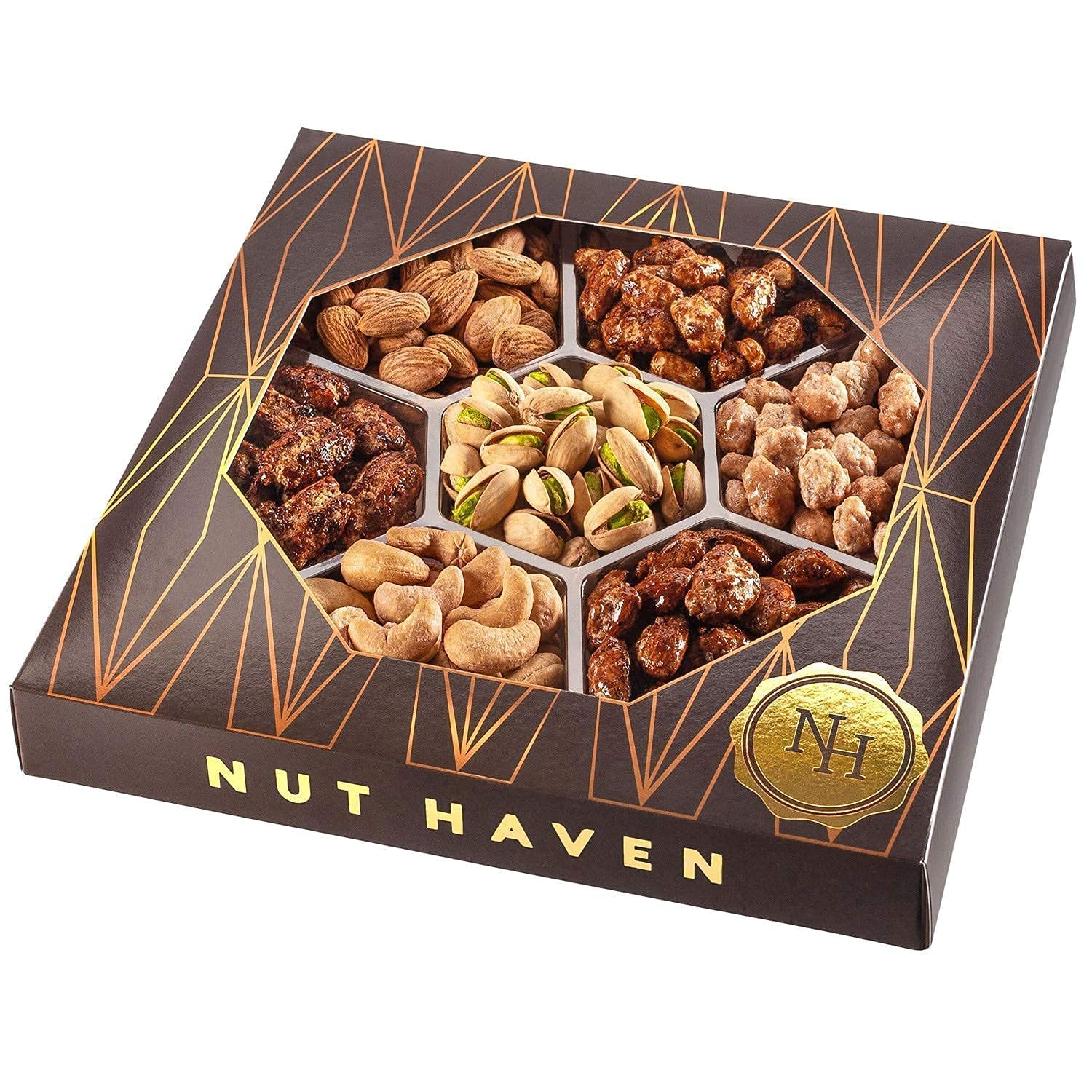 Nut Haven primer plano de almendras glaseadas con textura crujiente