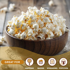 Nutiva aceite usado en palomitas con aspecto de cine en casa