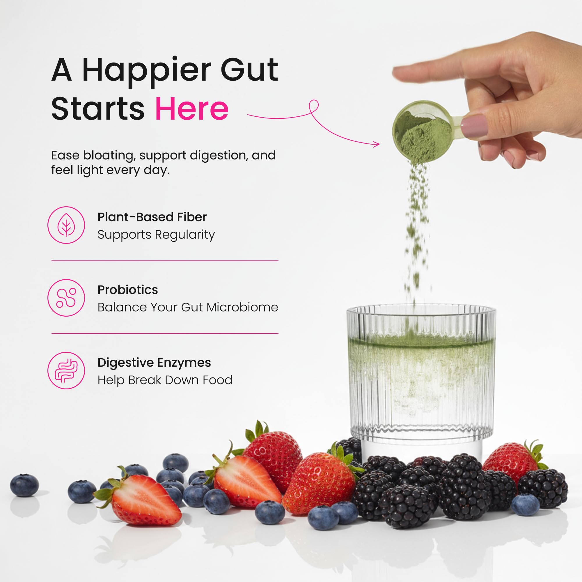 NutraChamps batido con SuperGreens mezclado para nutrición fácil