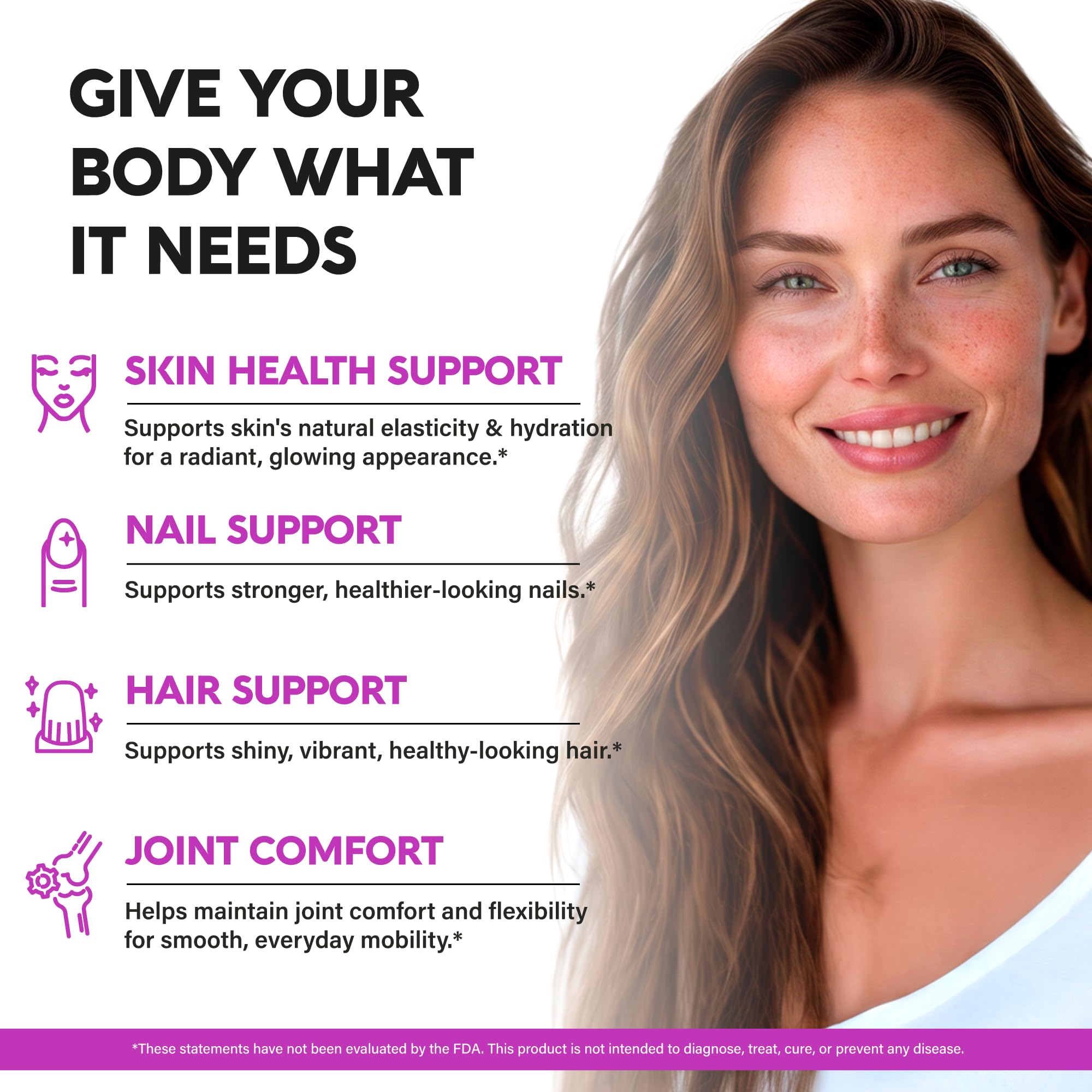 NUTRAHARMONY detalle de etiqueta mostrando tipos de colágeno y vitaminas