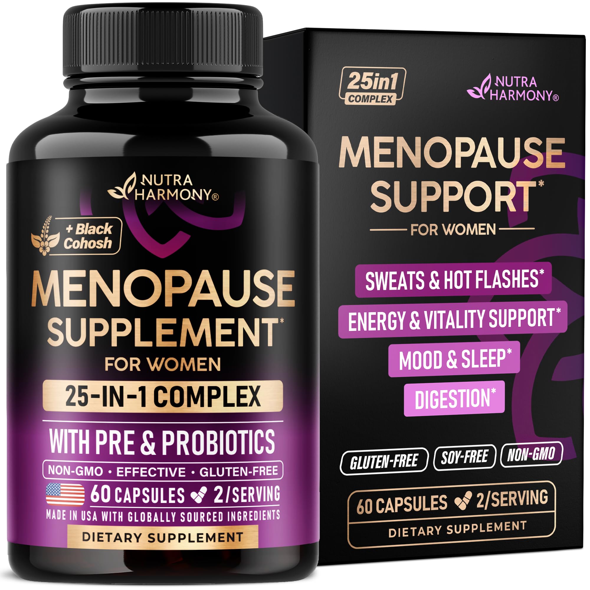 NUTRAHARMONY frasco frontal mostrando etiqueta clara y confianza
