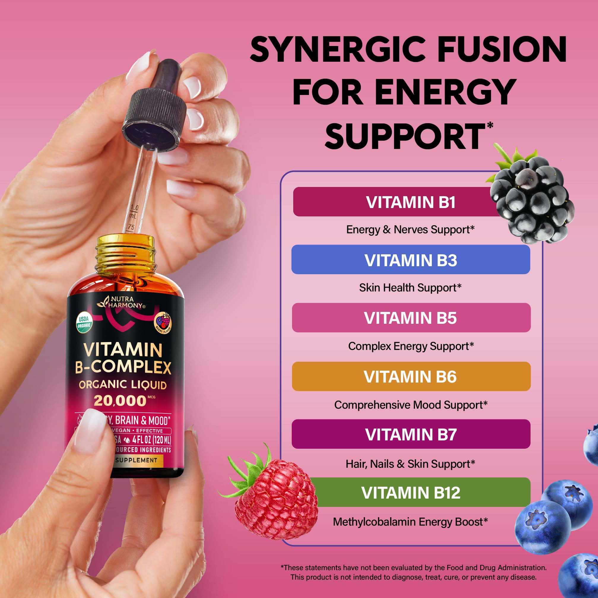 NUTRAHARMONY frasco 4oz en comparación de tamaño para referencia