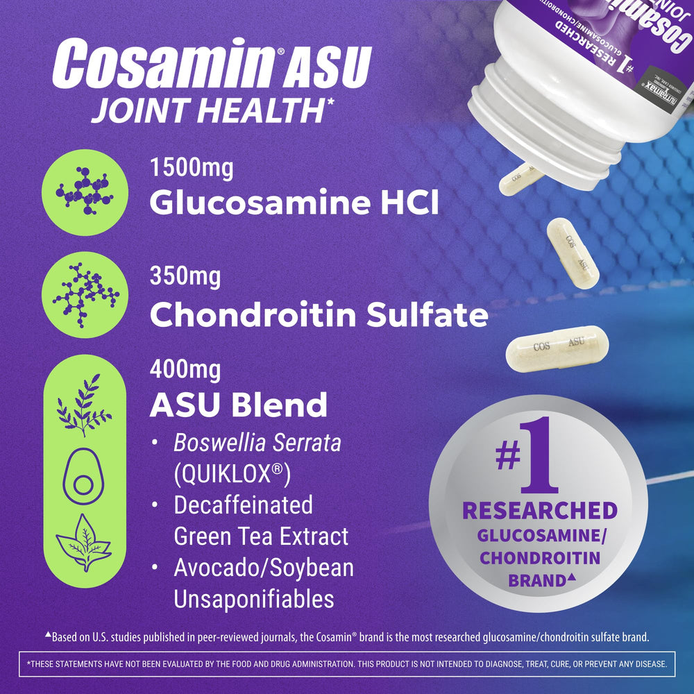 Nutramax Cosamin ASU textura de cápsula muestra calidad farmacéutica