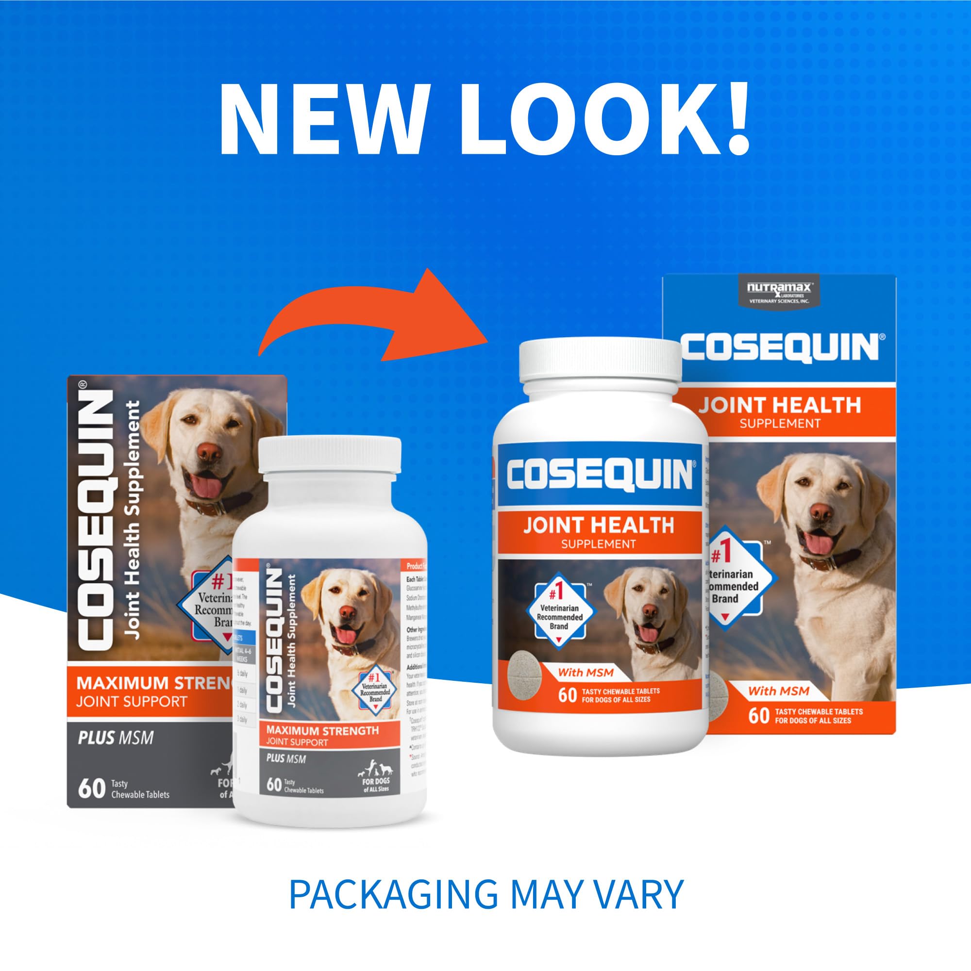 Nutramax Cosequin primer plano de tabletas masticables, fácil administración