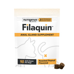 Nutramax Filaquin frente del empaque mostrando 90 masticables y beneficios