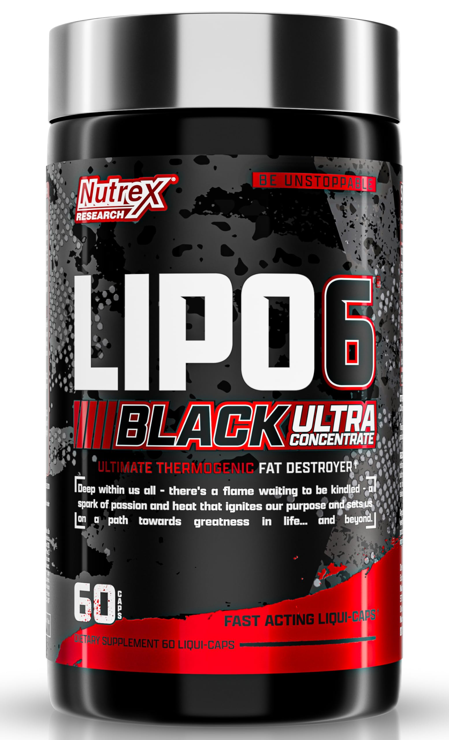 Nutrex botella Lipo-6 Black Ultra frente, presentación clara y potente
