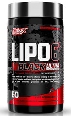 Nutrex botella Lipo-6 Black Ultra frente, presentación clara y potente