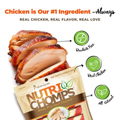 Nutri Chomps primer plano de textura retorcida con aspecto sabroso