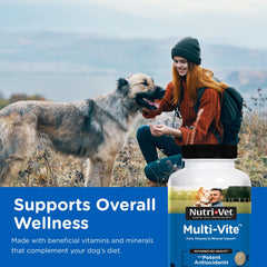 Nutri-Vet comprimido en primer plano para ver forma y tamaño